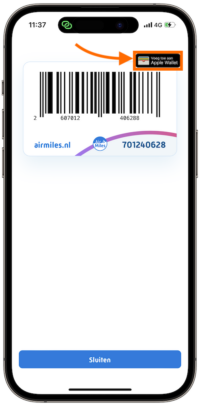 Airmiles App Screen 2