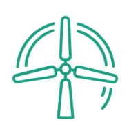 Icon of a wind turbine, representing renewable energy in the context of switching energy providers.